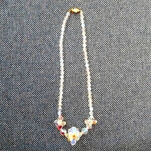 Rare Vtg. AB Crystal Choker necklace with a gold & Crystal Clasp